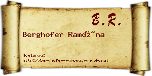 Berghofer Ramóna névjegykártya